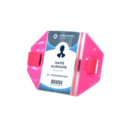 Armband ID Badge Holder, Pink